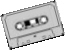 Audio cassette tilted counterclockwise