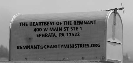 A mailbox bearing the publication’s name and contact details