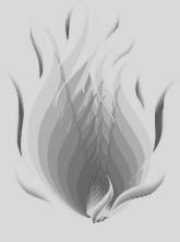 A stylized flame.