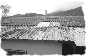 Roof of a clinic being repaired